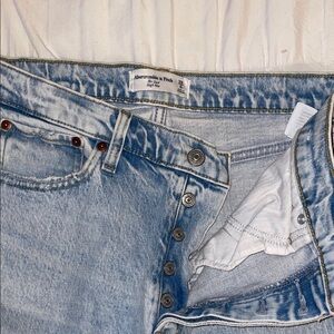 Abercrombie & Fitch Faded Blue Button-Fly Jeans